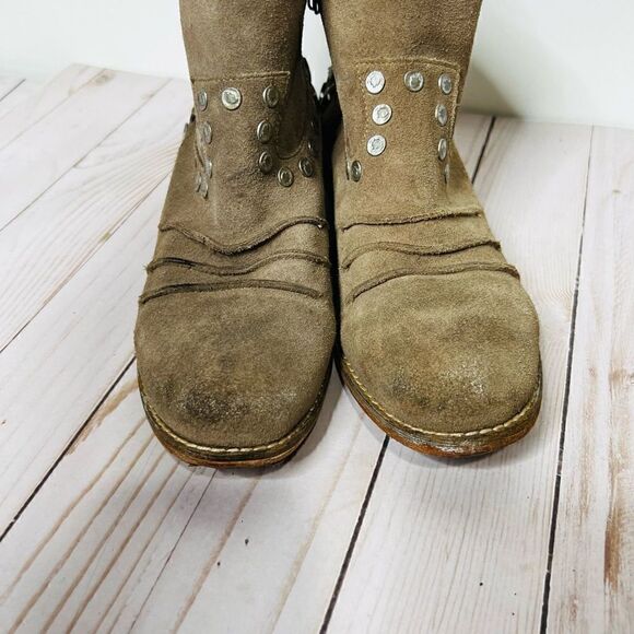 Mia Limited Edition Marrshal Gold Silver Star Embellished Suede Leather Ankle Bo - Picture 7 of 14